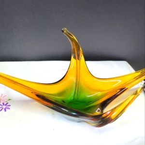 EDAG Bicolor glass 11" stretch. AMBER AND GREEN